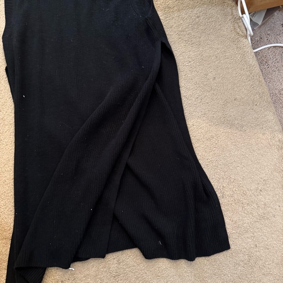 Black knit long knit vest - Picture 3 of 7